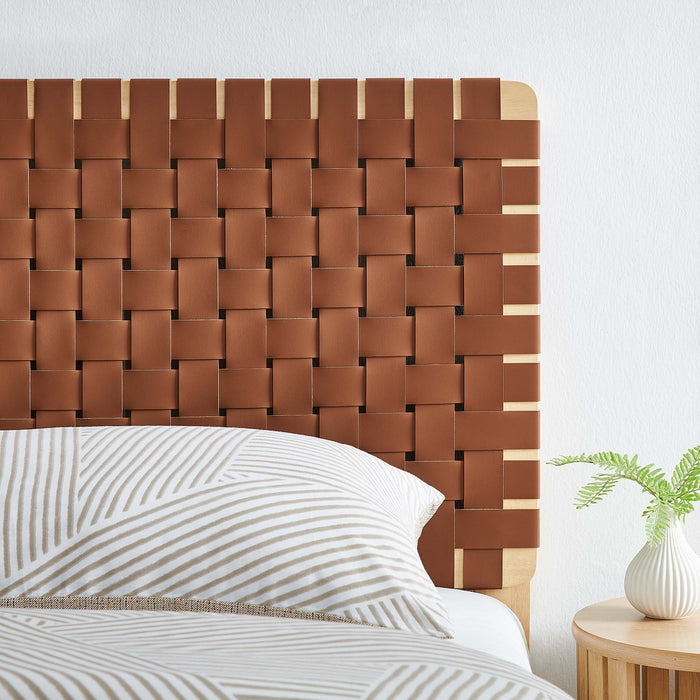 Modway Sparta Weave Vegan Leather Headboard Bedroom Furniture - View 12