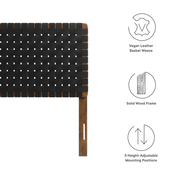 Modway Sparta Weave Vegan Leather Headboard Bedroom Furniture - View 18