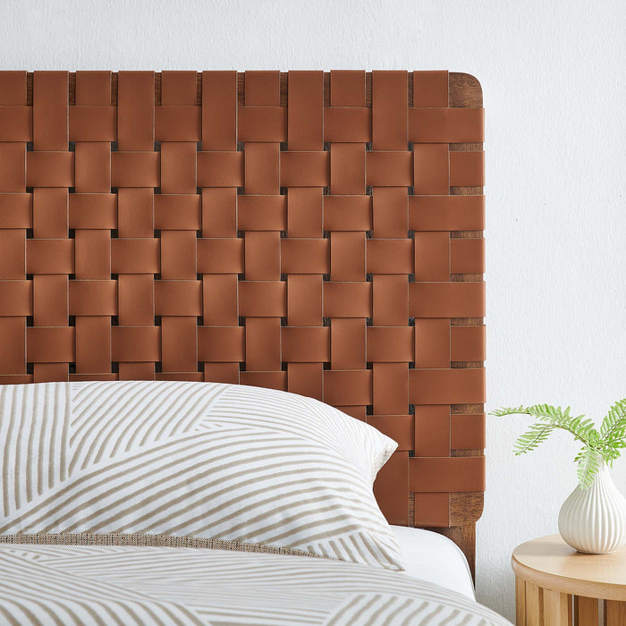 Modway Sparta Weave Vegan Leather Headboard Bedroom Furniture - View 28
