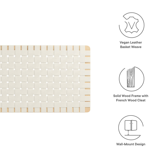 Sparta Weave Wall-Mount Vegan Leather Headboard