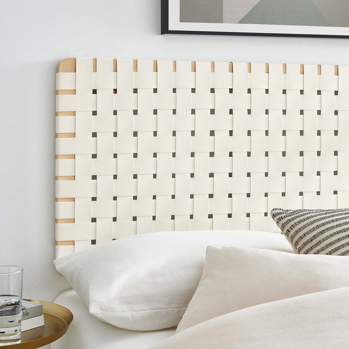 Sparta Weave Wall-Mount Vegan Leather Headboard