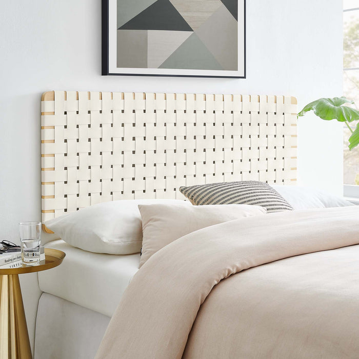 Sparta Weave Wall-Mount Vegan Leather Headboard