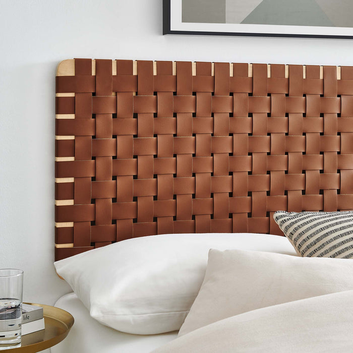 Sparta Weave Wall-Mount Vegan Leather Headboard