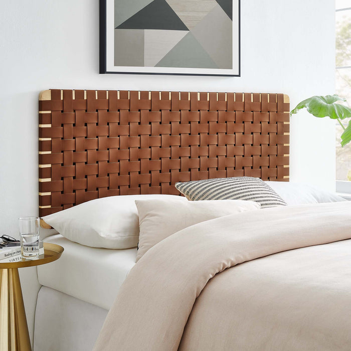 Sparta Weave Wall-Mount Vegan Leather Headboard