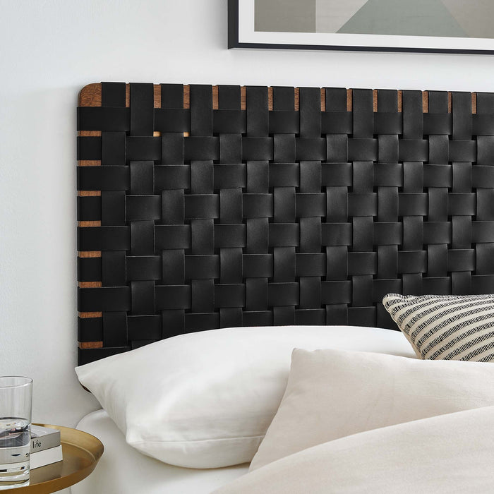 Sparta Weave Wall-Mount Vegan Leather Headboard