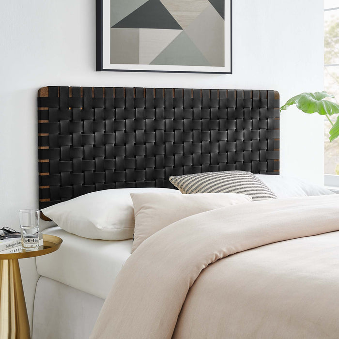Sparta Weave Wall-Mount Vegan Leather Headboard