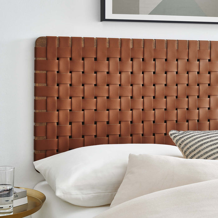 Sparta Weave Wall-Mount Vegan Leather Headboard