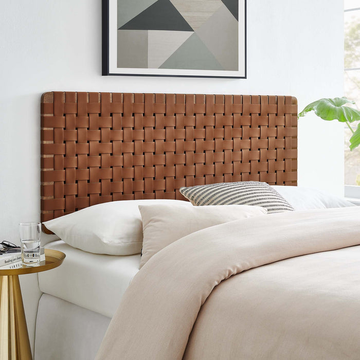 Sparta Weave Wall-Mount Vegan Leather Headboard