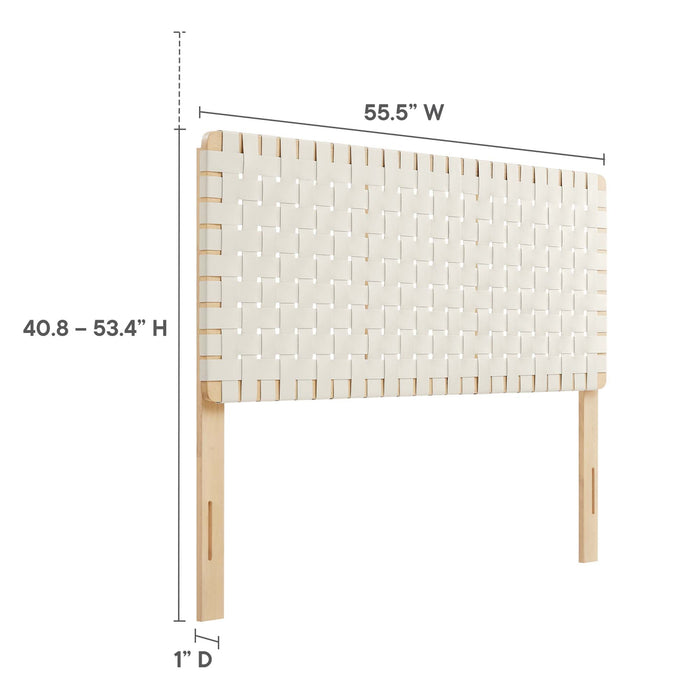 Modway Sparta Weave Vegan Leather Headboard Bedroom Furniture - View 35