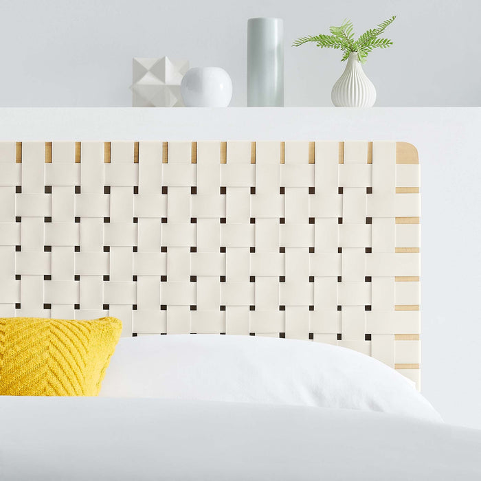 Modway Sparta Weave Vegan Leather Headboard Bedroom Furniture - View 36