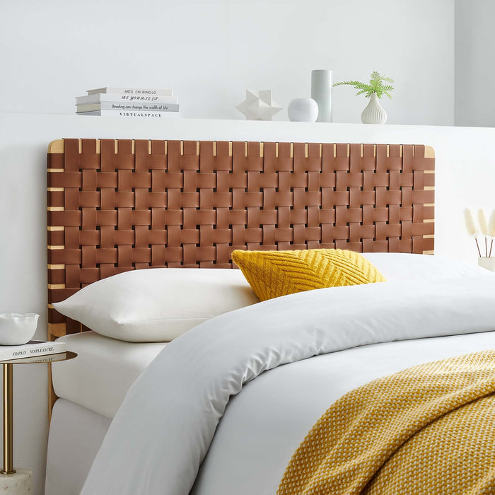 Modway Sparta Weave Vegan Leather Headboard Bedroom Furniture - View 40