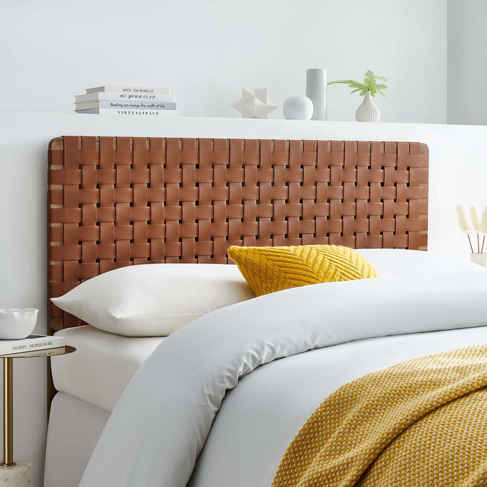 Modway Sparta Weave Vegan Leather Headboard Bedroom Furniture - View 54