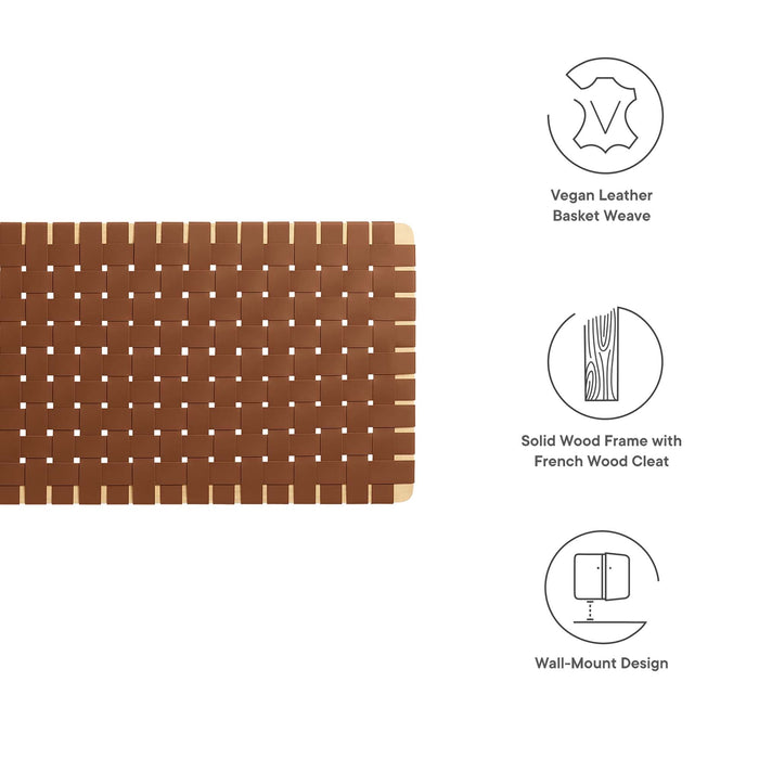 Sparta Weave Wall-Mount Vegan Leather Headboard