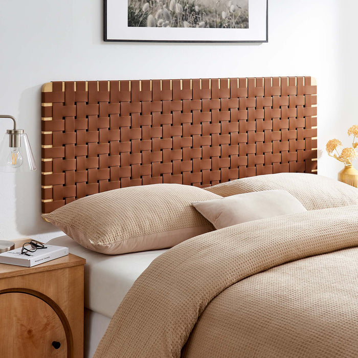 Sparta Weave Wall-Mount Vegan Leather Headboard