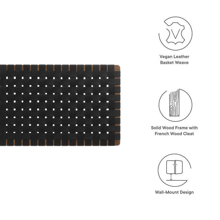 Sparta Weave Wall-Mount Vegan Leather Headboard