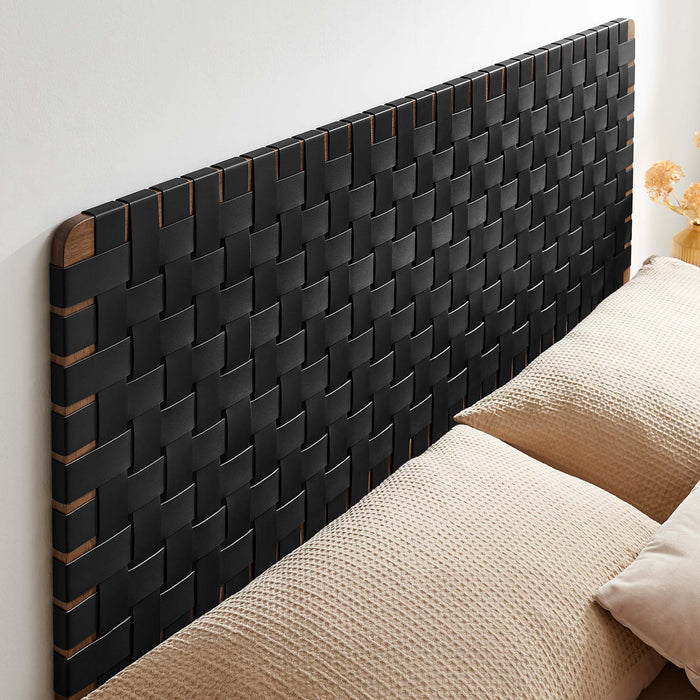 Sparta Weave Wall-Mount Vegan Leather Headboard