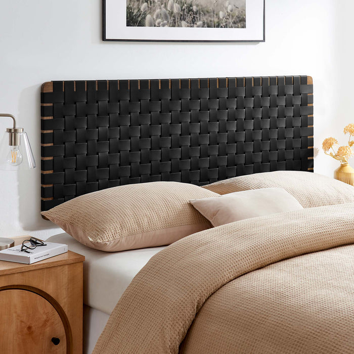 Sparta Weave Wall-Mount Vegan Leather Headboard