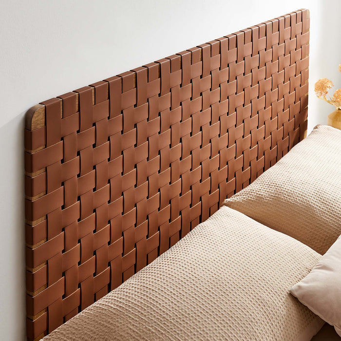Sparta Weave Wall-Mount Vegan Leather Headboard