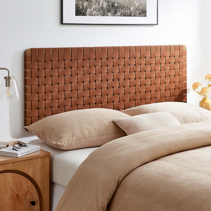 Sparta Weave Wall-Mount Vegan Leather Headboard