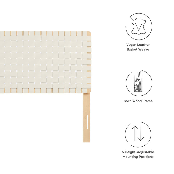 Modway Sparta Weave Vegan Leather Headboard Bedroom Furniture - View 62