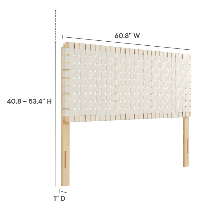 Modway Sparta Weave Vegan Leather Headboard Bedroom Furniture - View 63
