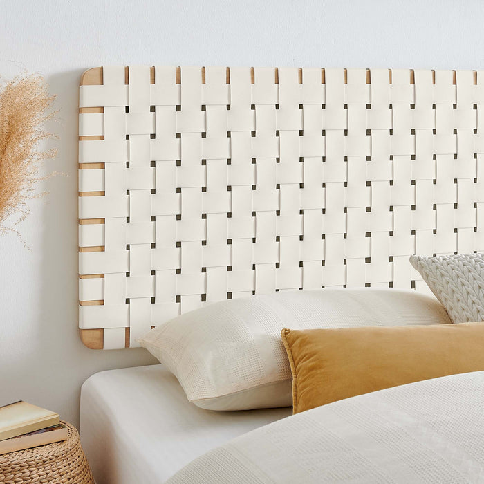Sparta Weave Wall-Mount Vegan Leather Headboard