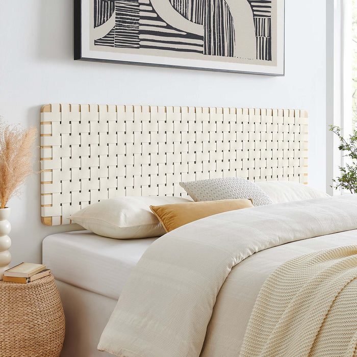 Sparta Weave Wall-Mount Vegan Leather Headboard