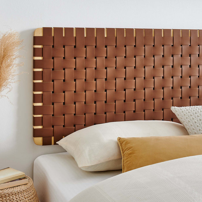 Sparta Weave Wall-Mount Vegan Leather Headboard