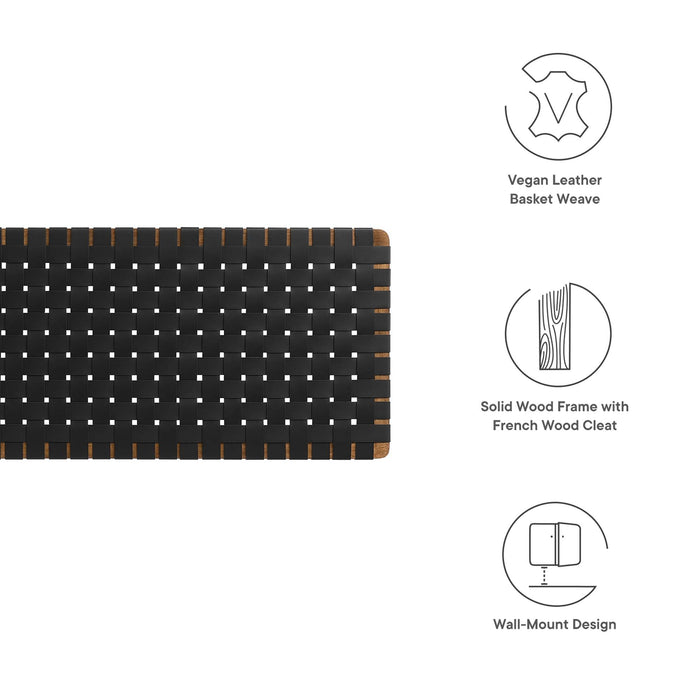 Sparta Weave Wall-Mount Vegan Leather Headboard