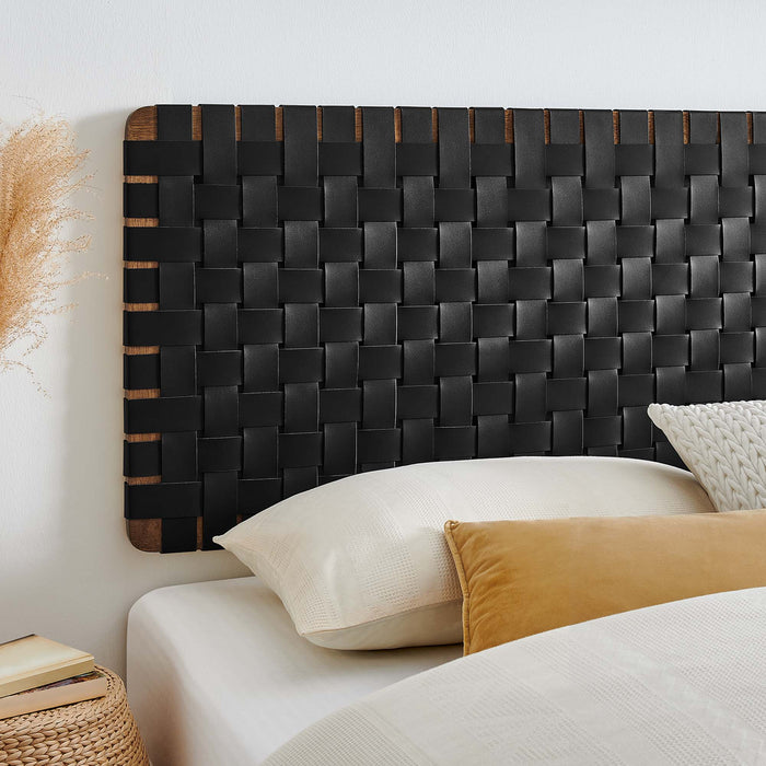 Sparta Weave Wall-Mount Vegan Leather Headboard