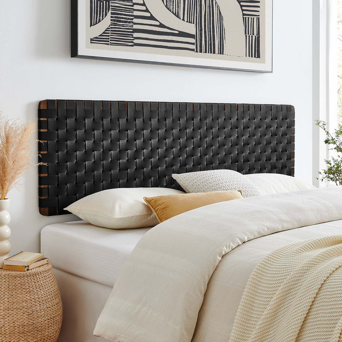 Sparta Weave Wall-Mount Vegan Leather Headboard