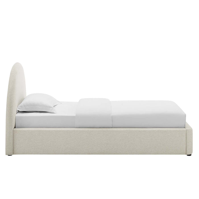 Resort Upholstered Fabric Arched Round Platform Bed