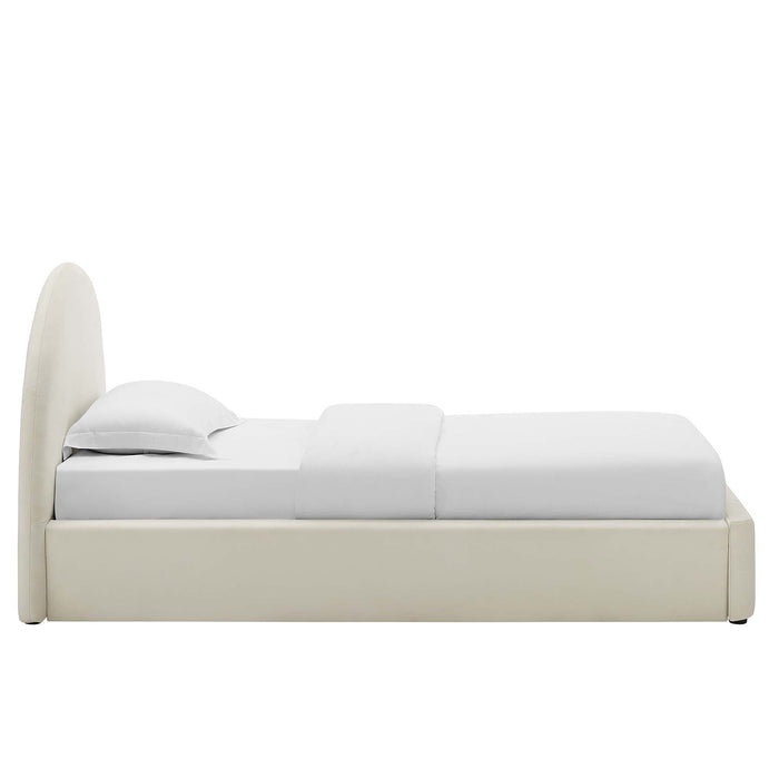 Resort Performance Velvet Arched Round Platform Bed