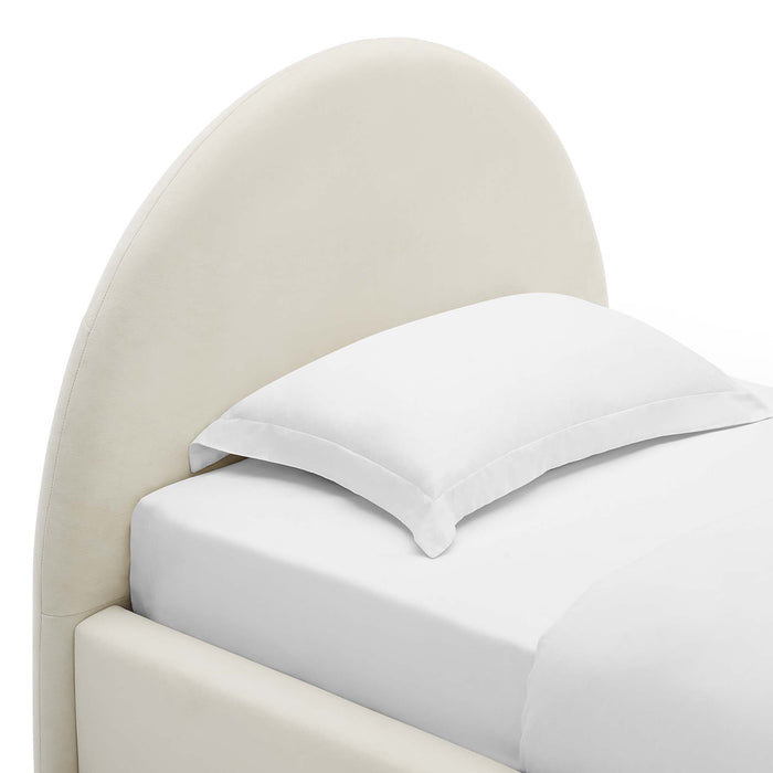 Resort Performance Velvet Arched Round Platform Bed