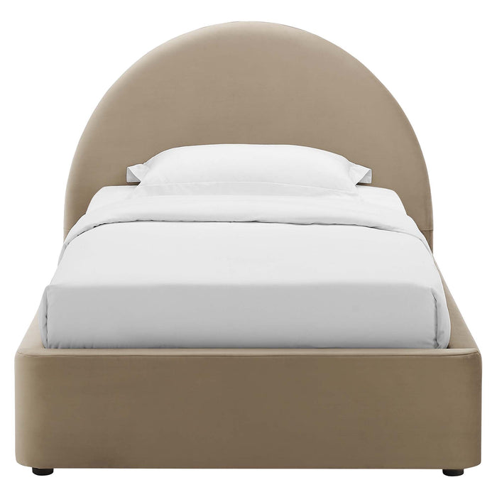 Resort Performance Velvet Arched Round Platform Bed