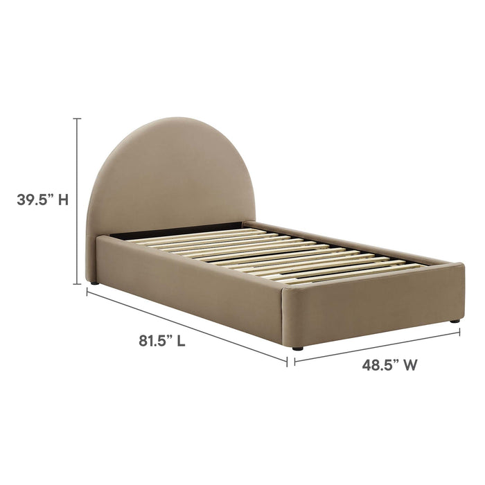 Resort Performance Velvet Arched Round Platform Bed