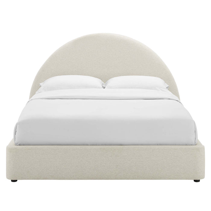 Resort Upholstered Fabric Arched Round Platform Bed