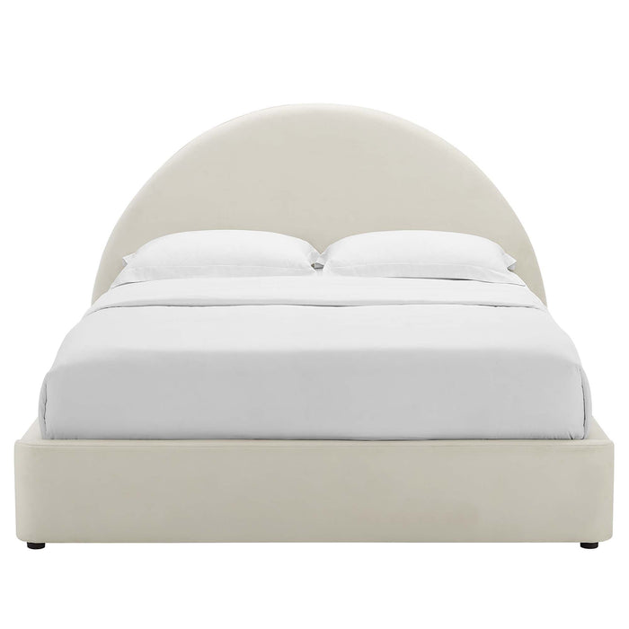 Resort Performance Velvet Arched Round Platform Bed