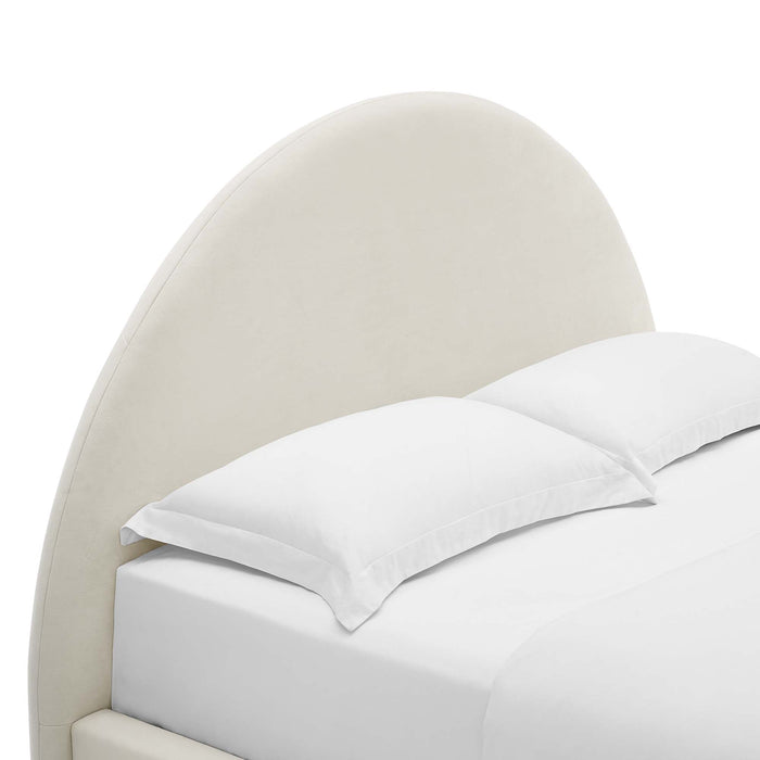 Resort Performance Velvet Arched Round Platform Bed