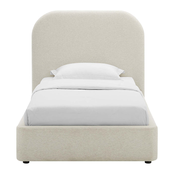 Keynote Upholstered Fabric Curved Platform Bed