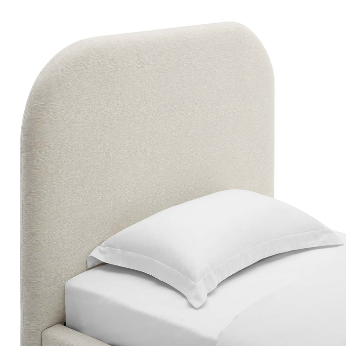 Keynote Upholstered Fabric Curved Platform Bed