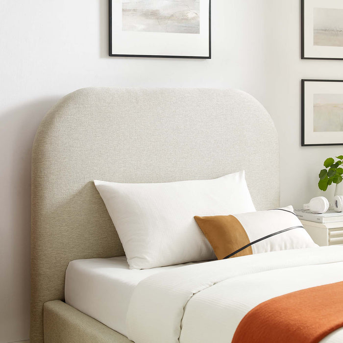 Keynote Upholstered Fabric Curved Platform Bed