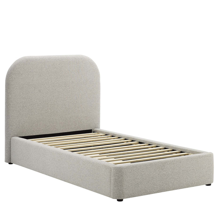 Keynote Upholstered Fabric Curved Platform Bed