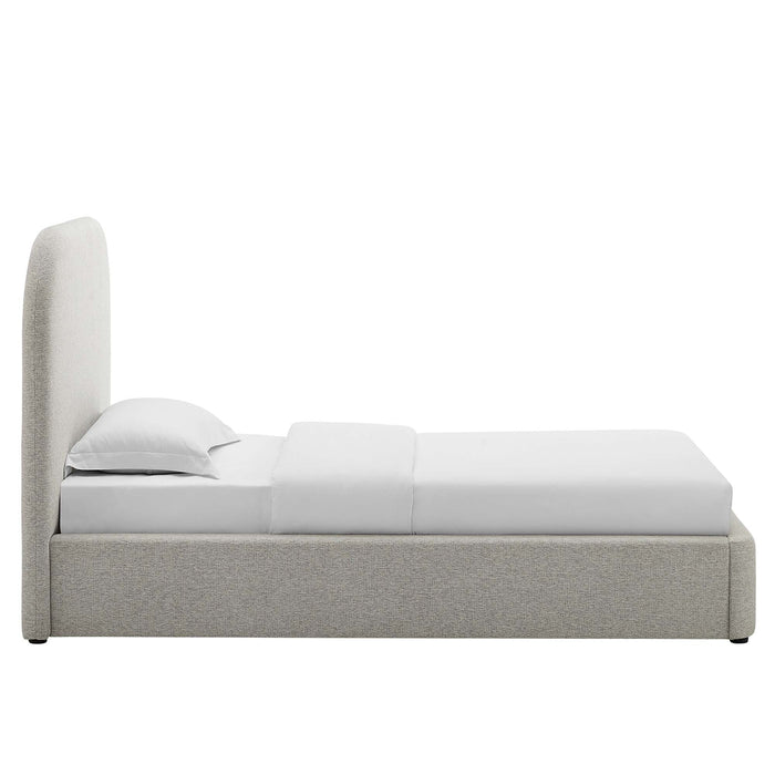 Keynote Upholstered Fabric Curved Platform Bed