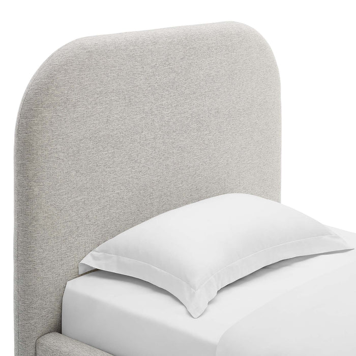 Keynote Upholstered Fabric Curved Platform Bed