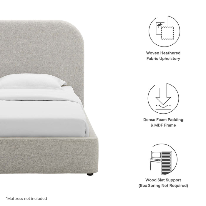 Keynote Upholstered Fabric Curved Platform Bed