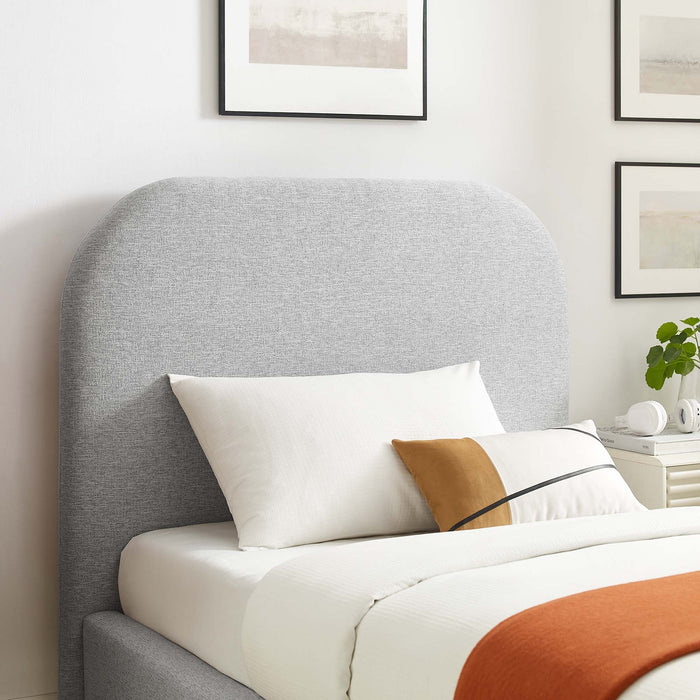 Keynote Upholstered Fabric Curved Platform Bed