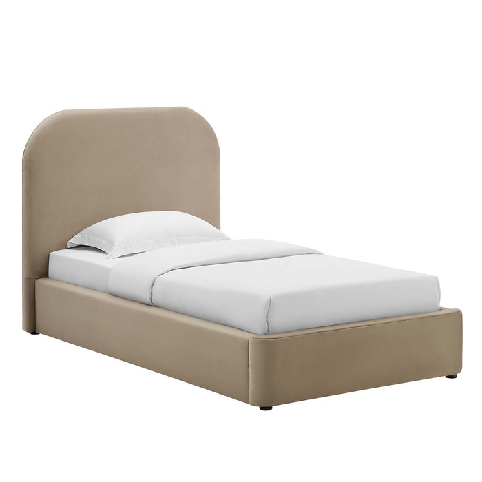 Keynote Performance Velvet Curved Platform Bed