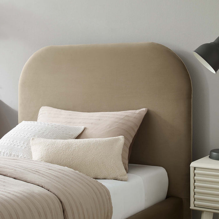 Keynote Performance Velvet Curved Platform Bed