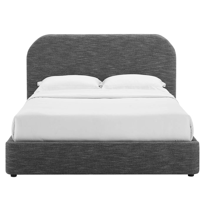 Keynote Upholstered Fabric Curved Platform Bed